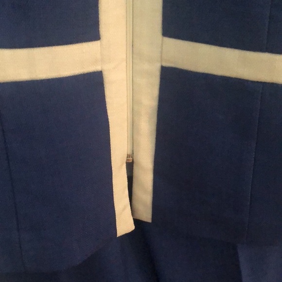 VTG  2 piece Cobalt Blue and white Pantsuit - Picture 6 of 16